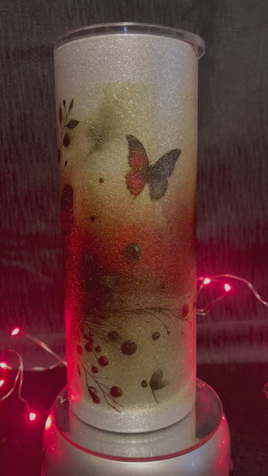 25 oz glitter tumbler
